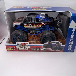 New Bright 1:24 Bigfoot RC Monster Truck Black Flame 2.4GHz Remote Control Toy